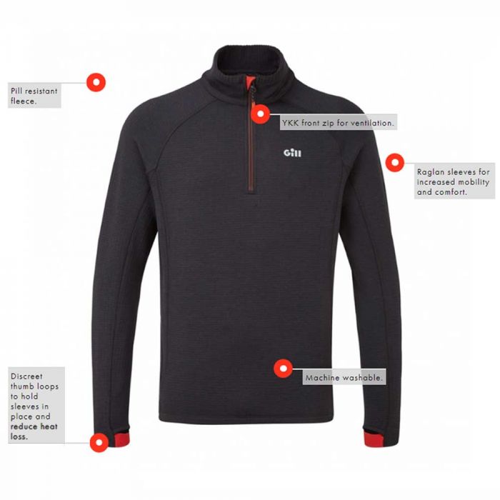 Gill OS Thermal Zip Neck Graphite